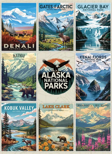 Alaska National Parks Collage Jigsaw Puzzle by MakeYourPuzzles